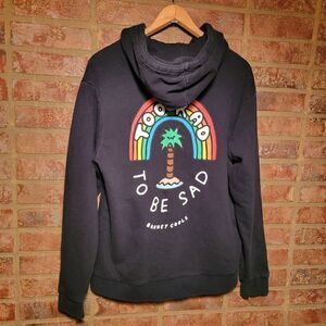 Barney Cools Too Rad To Be Sad Hoodie Black size medium